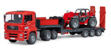 #02774 1/16 Red MAN TGA 41.440 Loader Truck with Manitou MLT633 Turbo Telescopic Loader