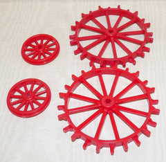 #06-036RD 1/16 Plastic Red "Steel" Wheels Set