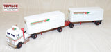 #1043T 1/87 Consolidated Freightways Freightliner COE with Pup Trailers - Used, No Package, AS IS