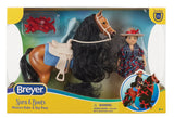 #B-FS-10651 1/12 Nora & Boots, Western Rider & Bay Pony Playset