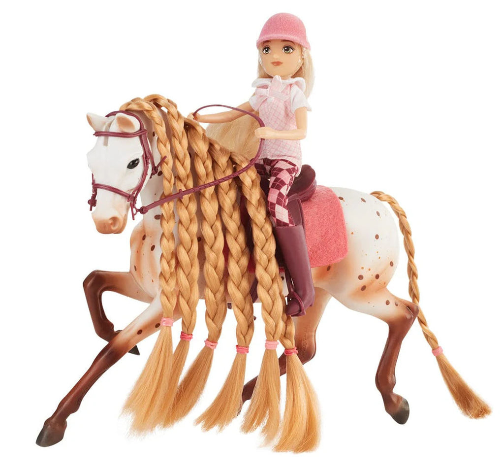 #B-FS-10652 1/12 Tess & Birdie, English Rider & Appaloosa Playset
