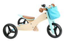 #11610 Blue Small Foot Wooden Training Balance Bike/Tricycle 2-in-1