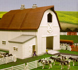 #SY164 1/64 White Dairy Barn - Missing Part of Roof, AS IS
