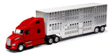 #12563 1/32 Red Peterbilt 579 with Pot-Belly Livestock Trailer