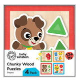 #12648 Baby Einstein 4 Chunky Wood Animal Puzzles