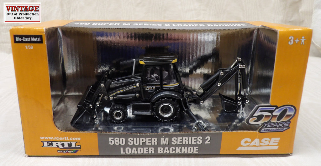#14568 1/50 Case 580 Super M Series 2 Backhoe Loader, Black 50th Anniversary Edition
