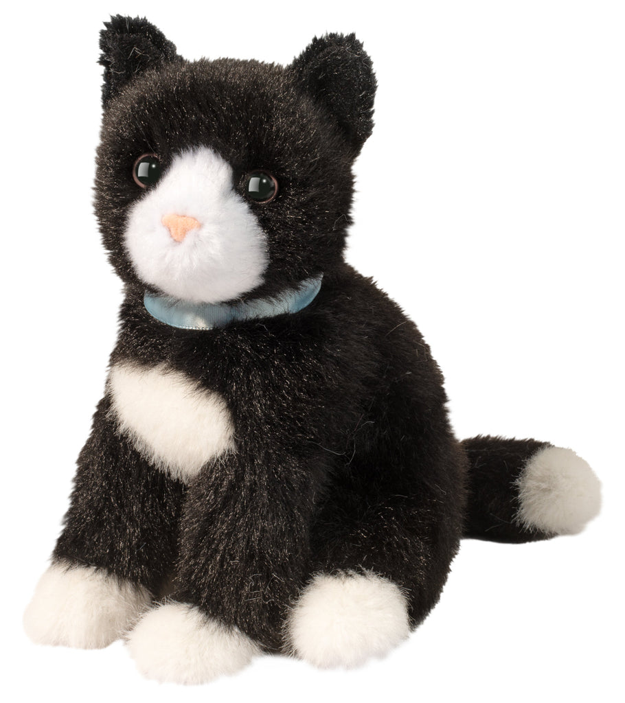 #1579D Mini Black & White Cat Plush