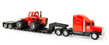 #16475 1/64 Allis-Chalmers 7580 Maroon Belly 4WD Tractor with Semi & Lowboy Trailer