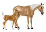 #1872 1/9 Ebony Shines & Charlize Palomino Quarter Horse Mare & Foal Set