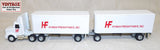 #2086 1/64 Hyman Freightways WhiteGMC Aero Conventional with Pup Trailers
