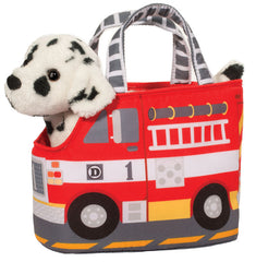 #2233D Fire Truck Pet Sak with Dalmation Dog Plush