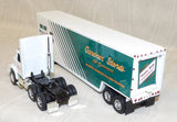 #2883 1/64 G. Stone Motors WhiteGMC Aero Conventional with Drop-Bed Trailer
