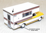 #29755 1/64 1972 Chevrolet C20 Cheyenne Pickup with Large Camper - Repaired, AS IS