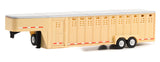 #30420 1/64 Beige 26-Foot Vertical Three Hole Gooseneck Livestock Trailer