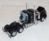 #30468 1/64 Black Peterbilt 379 with 36" Sleeper and Wilson Roadbrute Spread-Axle Flatbed Trailer