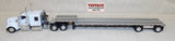 #30846 1/64 White Kenworth W900 with Transcraft Drop Deck Spread Axle Trailer