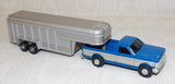 #311EP 1/64 Blue & Silver Ford F-250 with Livestock Trailer - No Package, AS IS