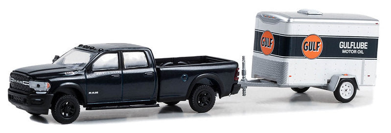 #32290-D 1/64 Gulf Oil 2023 Ram 2500 Pickup with Small Cargo Trailer