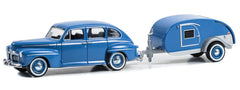 #32300-A 1/64 1942 Ford Fordor Super Deluxe Car with Tear Drop Trailer