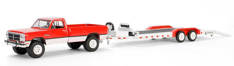 #32310-D 1/64 1991 Dodge Ram Power Ram 250 with Heavy Duty Car Hauler Trailer