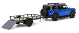 #32320-C 1/64 2021 Ford Bronco Black Diamond with Utility Trailer & Motorcycle
