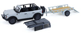 #32330-D 1/64 2021 Ford Bronco 4-Door Badlands with Utility Trailer & Motorcycle