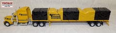 #32883 1/64 Transteel Carriers Peterbilt 379 Conventional & Flatbed Trailer with Tarp Load
