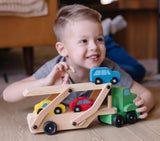 #4096MD Wooden Car Carrier Truck with Cars Set