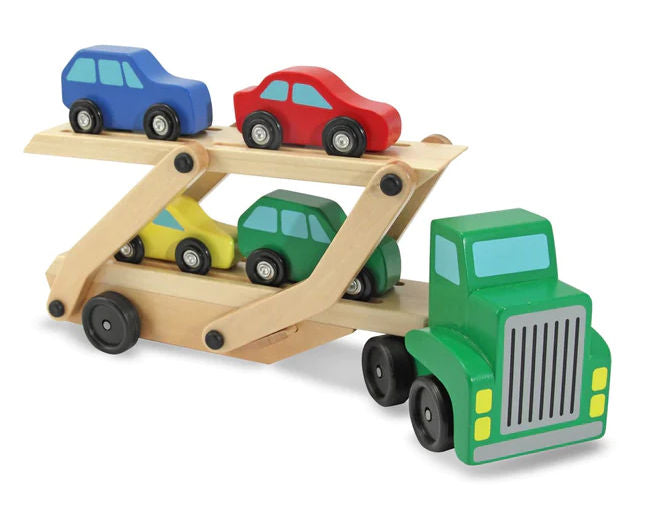 #4096MD Wooden Car Carrier Truck with Cars Set