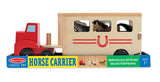 #4097MD Wooden Horse Carrier with Horses Playset