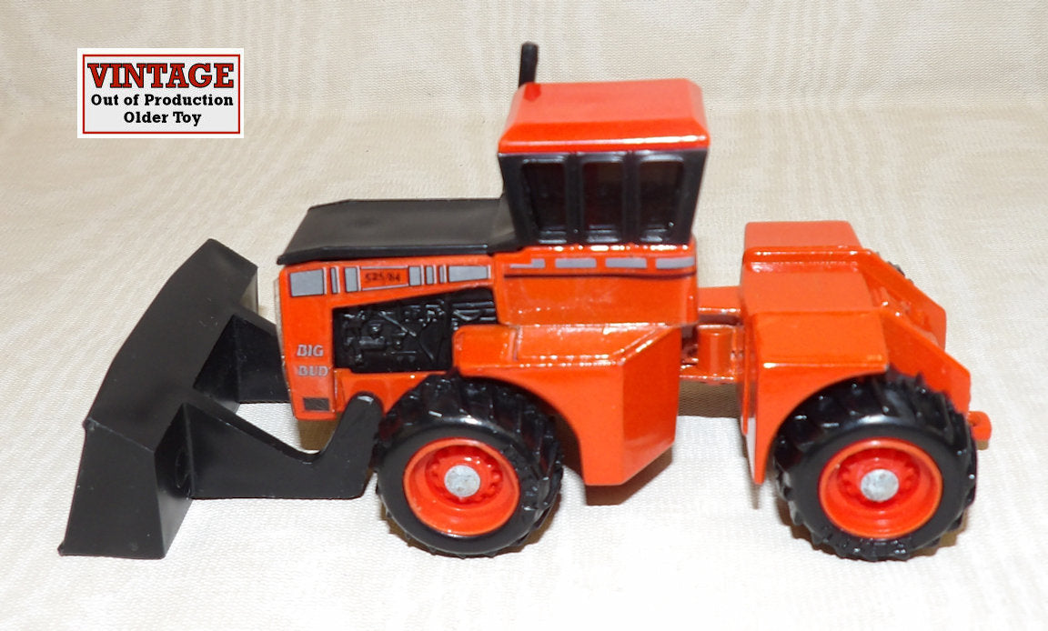 #4199A 1/64 Big Bud 525/84 4WD Tractor with Blade & Single Wheels, Industrial Orange - AS IS