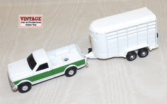 #4317A 1/64 White & Green Ford F-150 Pickup with White Horse Trailer - No Package