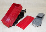 #4337 1/64 Gray GMC Dually Extended Cab Pickup with Red Gooseneck Grain Trailer - No Package, AS IS