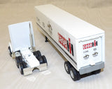 #438EO 1/64 J.I. Case White GMC Semi with 150 Years Case Logo Trailer