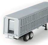 #45967 1/64 Black Peterbilt Semi with Livestock Trailer & Cattle