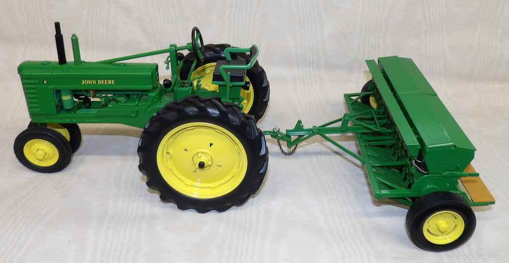 #45973 1/16 John Deere Model B Tractor with Grain Drill, 2025 Classic Green Reunion Edition