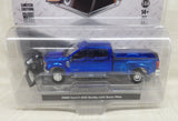 #46170-FC 1/64 2022 Ford F-450 Dually Pickup with Snow Plow - Metallic Blue Chrome Chase Version
