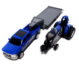 #47570A 1/64 New Holland "Blue Barracuda" Puller Tractor with Pickup & Flatbed Trailer