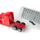 #47597 1/64 Red Peterbilt Semi with Livestock Trailer & Cattle