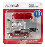 #47702 1/64 Case-IH 10-pc Farm Set with Pickup & Accessories