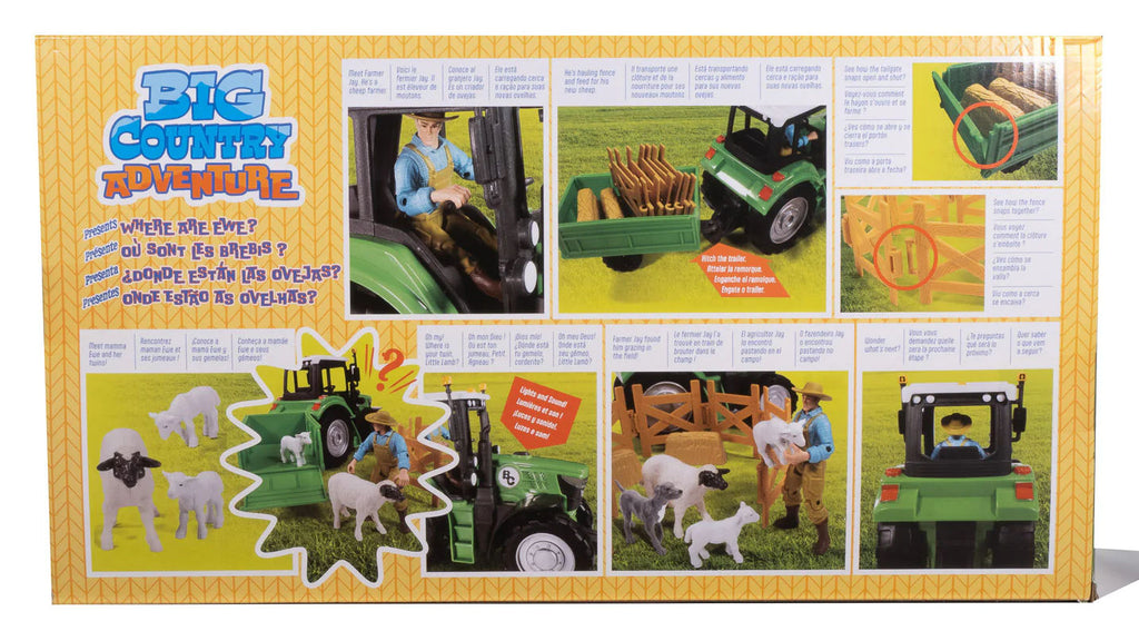#514SY 1/20 Sheep Farmer & Tractor Playset - Missing Front Left Hub Cap, AS IS