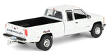 #51588A 1/64 Olympic White 1998 Chevrolet Silverado 3500 Extended Cab Dually Pickup with Gooseneck Flatbed Trailer