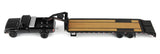 #51663-A 1/64 Black 1993 Dodge Ram W-350 Dually Pickup with Toolbox & Black Gooseneck Flatbed Trailer