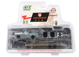 #51663-AR 1/64 1993 Dodge Ram W-350 Dually Pickup with Tool Box & Gooseneck Flatbed Trailer - Raw Metal Chase