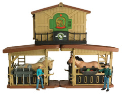 #519BC 1/18 Big Country Adventure Horse Stable 32-pc Playset