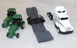 #5530EO 1/64 John Deere Equipment Hauling Set with 2 "4450" Row Crop Tractors - No Package, AS IS