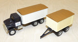 #5543EO 1/64 Black International Grain Truck with Pup Trailer - No Box, AS IS
