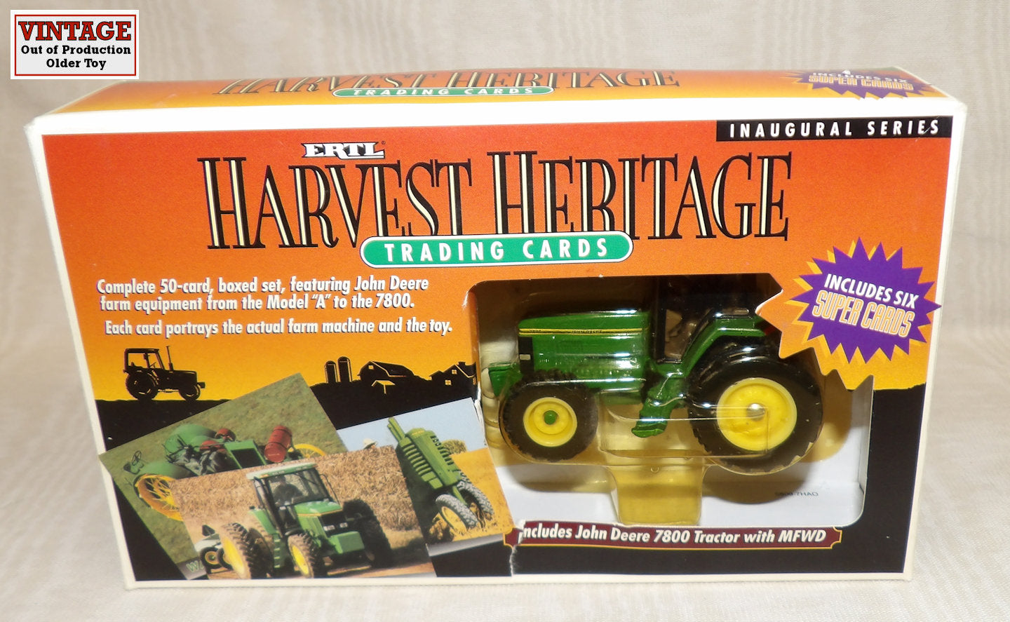 #5809 1/64 John Deere 7800 Tractor with MFWD and Harvest Heritage Trading Card Set