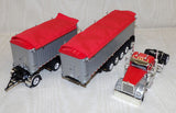 #60-1632 1/64 Viper Red & Silver Kenworth W900L Day Cab & East Manufacturing Michigan Series 31' and 20' End Dump Trailers