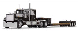 #60-1669 1/64 Black & Grey Mack Super-Liner with 60" Flat Top Sleeper & Fontaine Renegade LXT40 Lowboy Trailer with Flip Axle